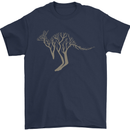 Kangaroo Ecology Mens T-Shirt Cotton Gildan Navy Blue