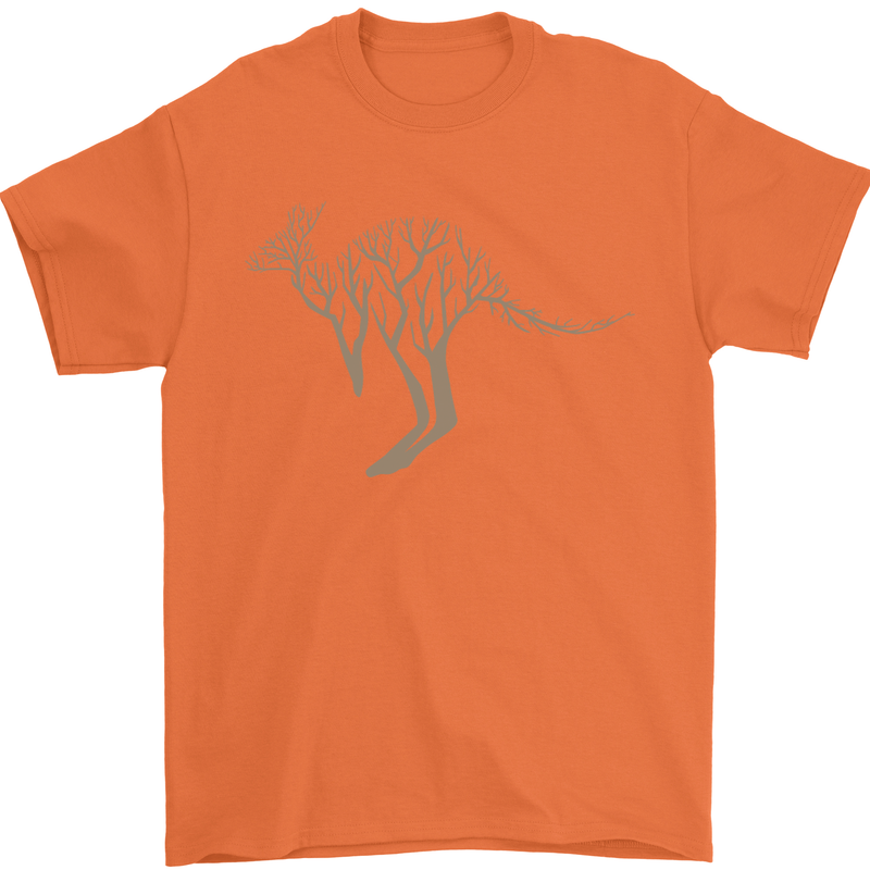 Kangaroo Ecology Mens T-Shirt Cotton Gildan Orange