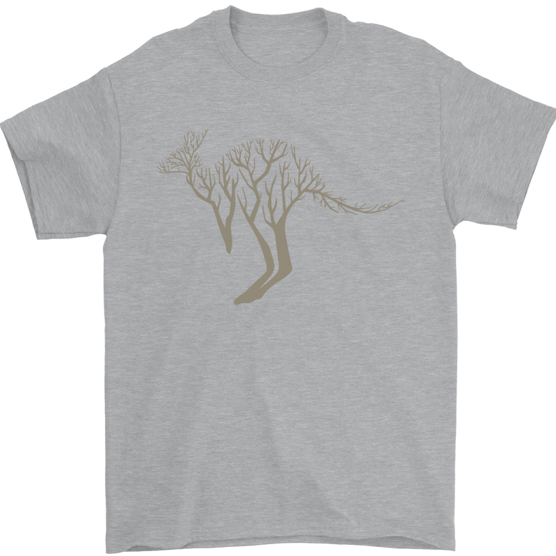 Kangaroo Ecology Mens T-Shirt Cotton Gildan Sports Grey