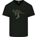 Kangaroo Ecology Mens V-Neck Cotton T-Shirt Black