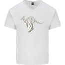 Kangaroo Ecology Mens V-Neck Cotton T-Shirt White