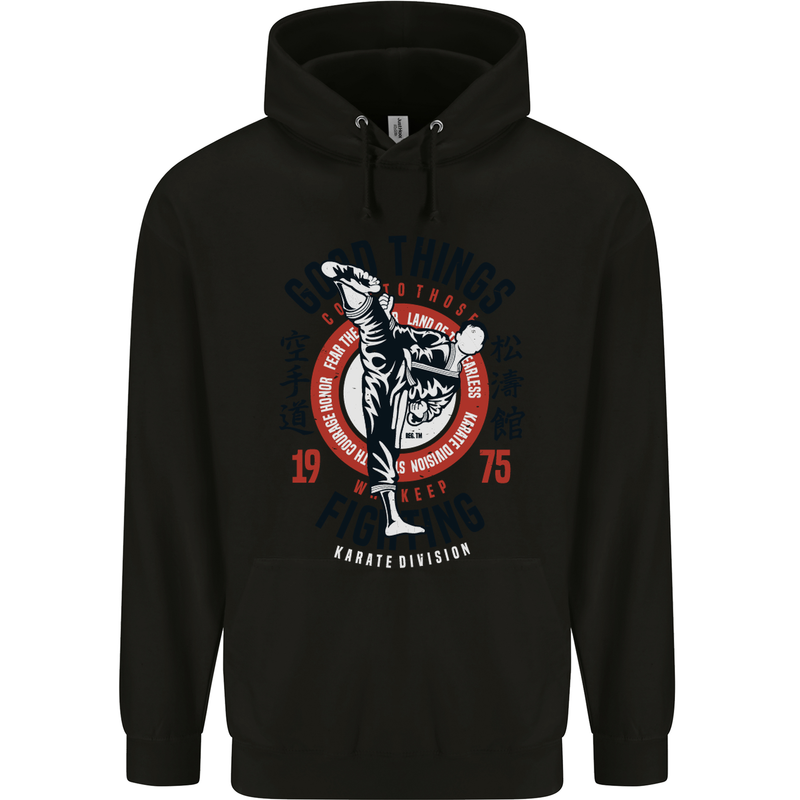 Karate Good Things Mixed Martial Arts MMA Childrens Kids Hoodie Black