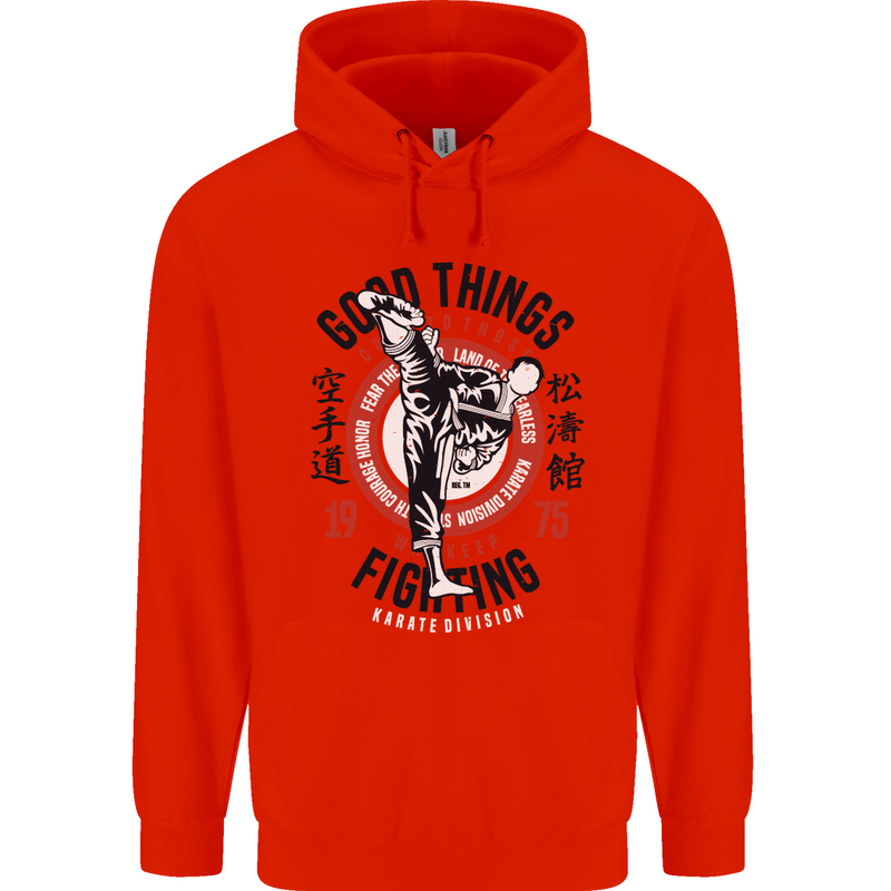 Karate Good Things Mixed Martial Arts MMA Childrens Kids Hoodie Bright Red