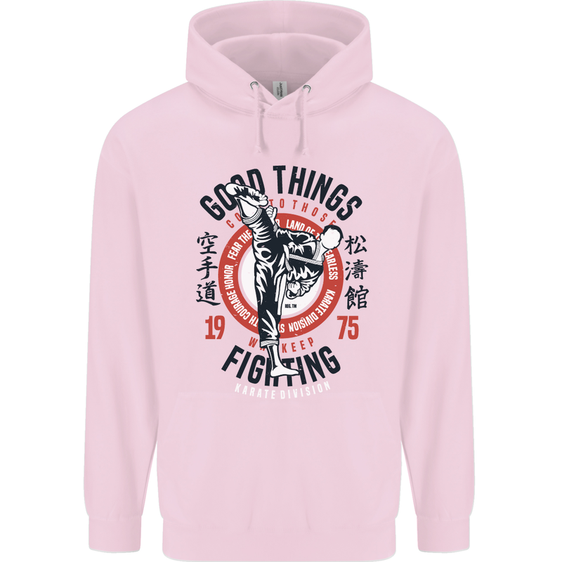 Karate Good Things Mixed Martial Arts MMA Childrens Kids Hoodie Light Pink
