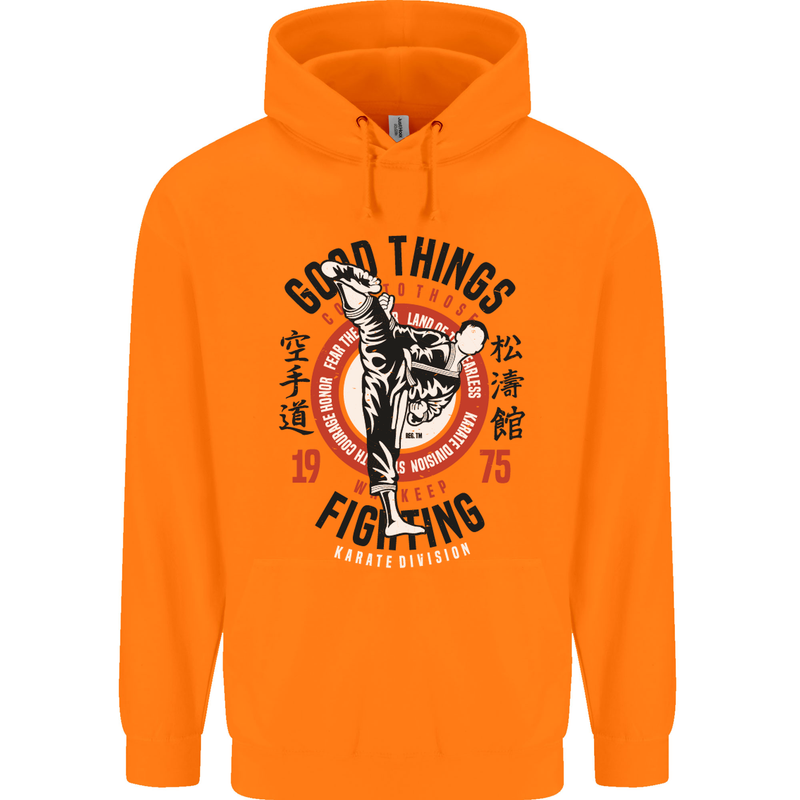 Karate Good Things Mixed Martial Arts MMA Childrens Kids Hoodie Orange