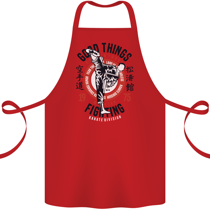Karate Good Things Mixed Martial Arts MMA Cotton Apron 100% Organic Red