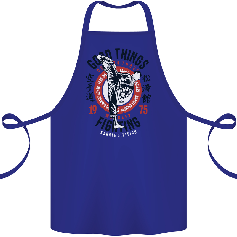 Karate Good Things Mixed Martial Arts MMA Cotton Apron 100% Organic Royal Blue