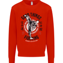 Karate Good Things Mixed Martial Arts MMA Kids Sweatshirt Jumper Bright Red