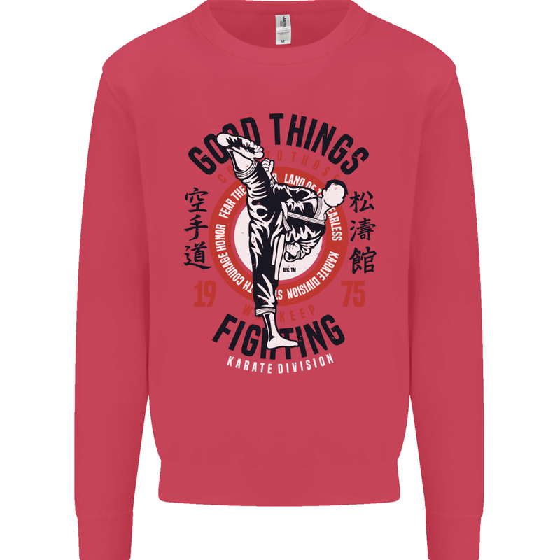 Karate Good Things Mixed Martial Arts MMA Kids Sweatshirt Jumper Heliconia