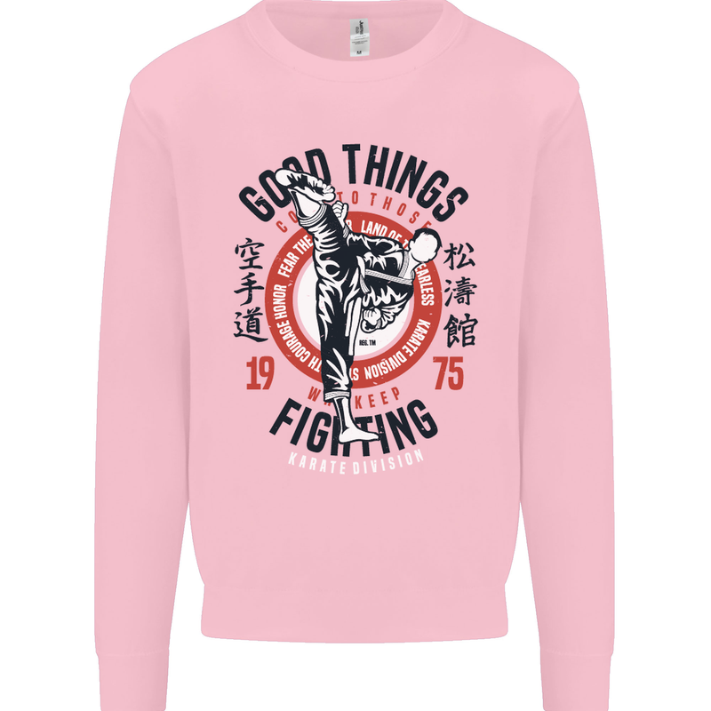 Karate Good Things Mixed Martial Arts MMA Kids Sweatshirt Jumper Light Pink