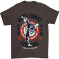 Karate Good Things Mixed Martial Arts MMA Mens T-Shirt Cotton Gildan Dark Chocolate