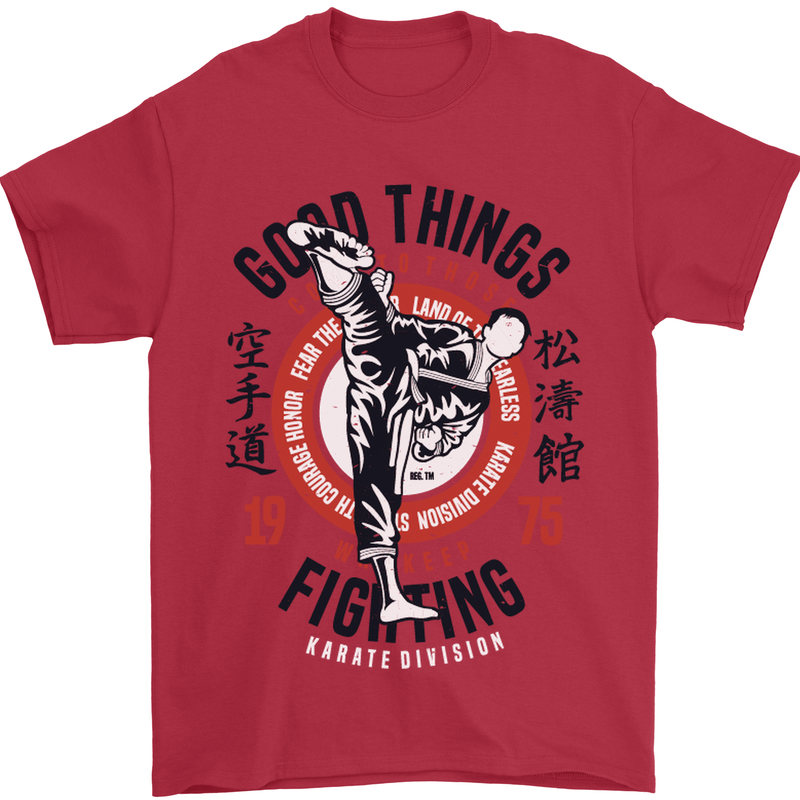 Karate Good Things Mixed Martial Arts MMA Mens T-Shirt Cotton Gildan Red