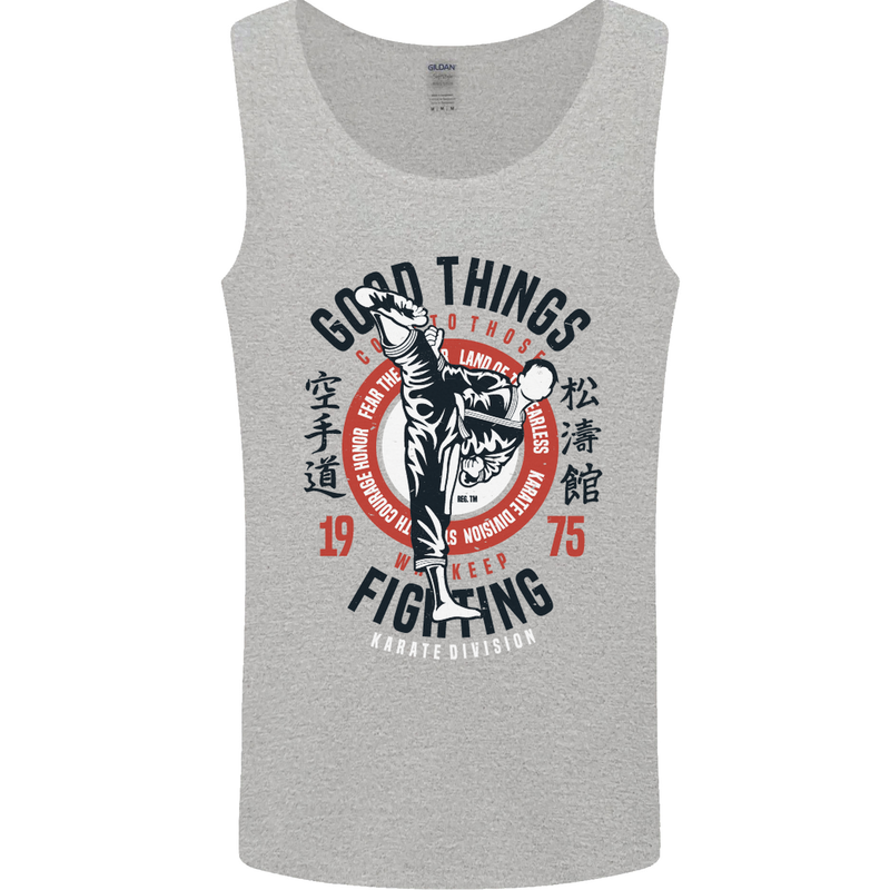 Karate Good Things Mixed Martial Arts MMA Mens Vest Tank Top Sports Grey