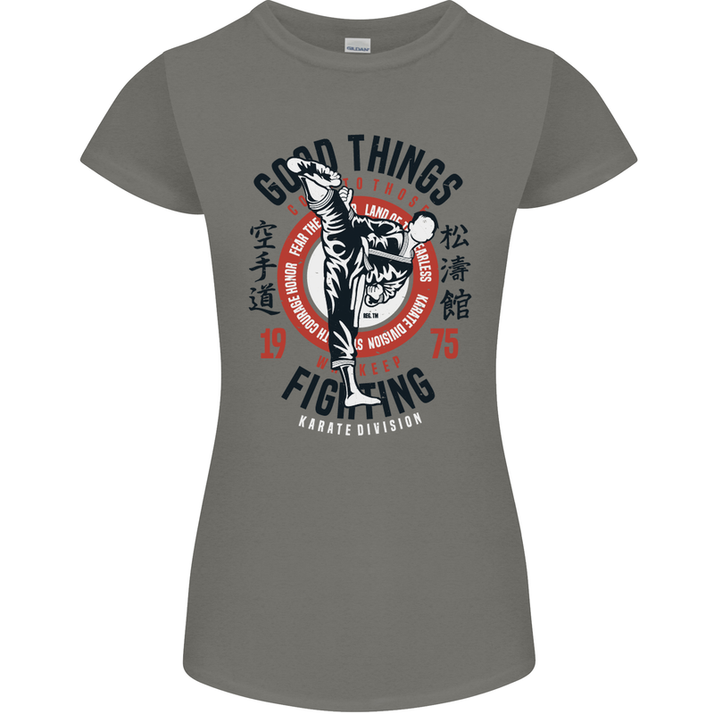 Karate Good Things Mixed Martial Arts MMA Womens Petite Cut T-Shirt Charcoal