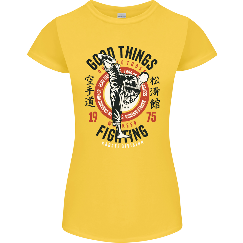 Karate Good Things Mixed Martial Arts MMA Womens Petite Cut T-Shirt Yellow