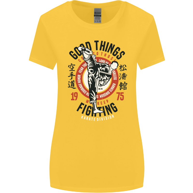 Karate Good Things Mixed Martial Arts MMA Womens Wider Cut T-Shirt Yellow