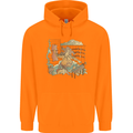 Katana Blacksmith Japanese Samurai Sword Childrens Kids Hoodie Orange