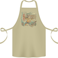 Katana Blacksmith Japanese Samurai Sword Cotton Apron 100% Organic Khaki