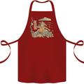 Katana Blacksmith Japanese Samurai Sword Cotton Apron 100% Organic Maroon