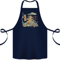 Katana Blacksmith Japanese Samurai Sword Cotton Apron 100% Organic Navy Blue