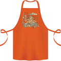Katana Blacksmith Japanese Samurai Sword Cotton Apron 100% Organic Orange
