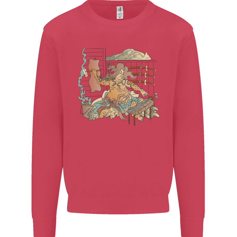 Katana Blacksmith Japanese Samurai Sword Kids Sweatshirt Jumper Heliconia