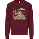 Katana Blacksmith Japanese Samurai Sword Kids Sweatshirt Jumper Maroon