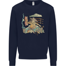 Katana Blacksmith Japanese Samurai Sword Kids Sweatshirt Jumper Navy Blue