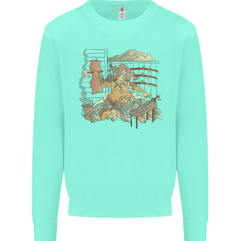 Katana Blacksmith Japanese Samurai Sword Kids Sweatshirt Jumper Peppermint