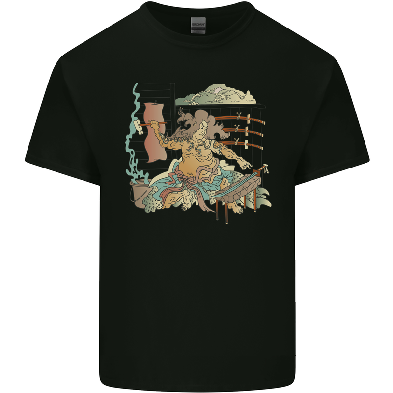 Katana Blacksmith Japanese Samurai Sword Kids T-Shirt Childrens Black