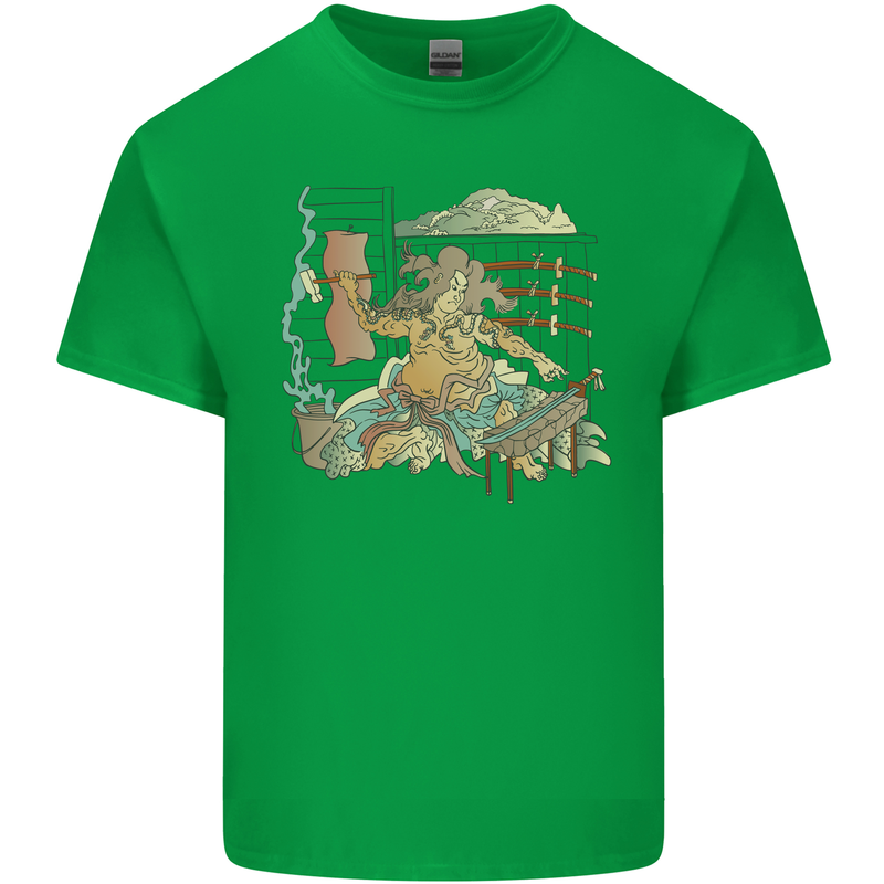 Katana Blacksmith Japanese Samurai Sword Kids T-Shirt Childrens Irish Green