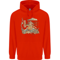 Katana Blacksmith Japanese Samurai Sword Mens 80% Cotton Hoodie Bright Red