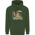 Katana Blacksmith Japanese Samurai Sword Mens 80% Cotton Hoodie Forest Green