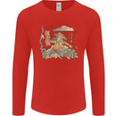 Katana Blacksmith Japanese Samurai Sword Mens Long Sleeve T-Shirt Red
