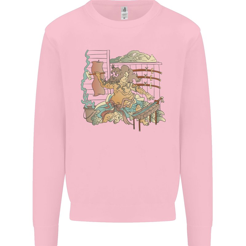 Katana Blacksmith Japanese Samurai Sword Mens Sweatshirt Jumper Light Pink