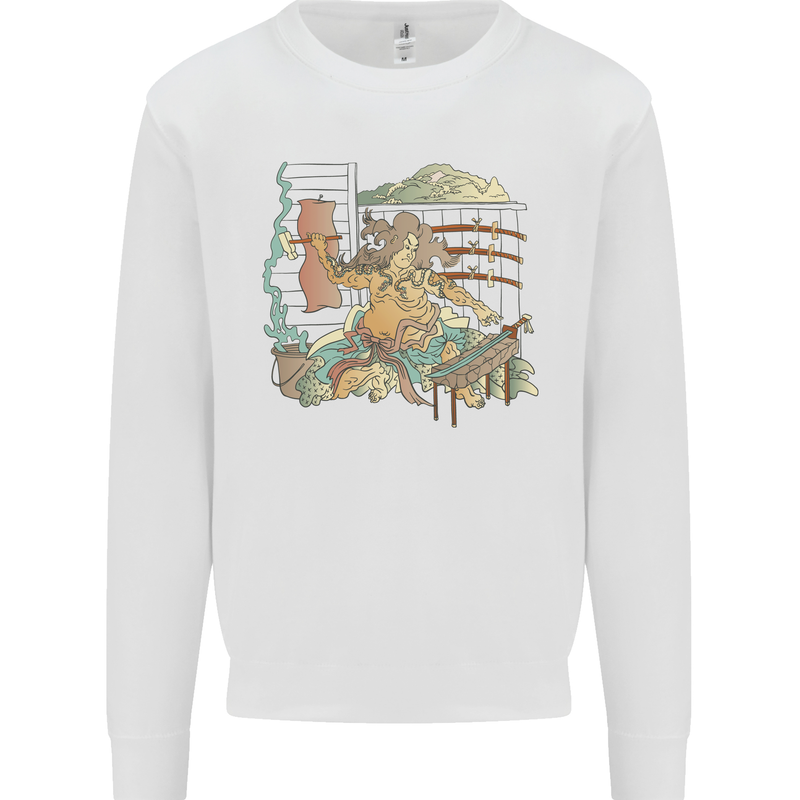 Katana Blacksmith Japanese Samurai Sword Mens Sweatshirt Jumper White