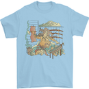 Katana Blacksmith Japanese Samurai Sword Mens T-Shirt 100% Cotton Light Blue