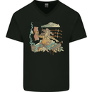 Katana Blacksmith Japanese Samurai Sword Mens V-Neck Cotton T-Shirt Black