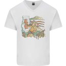 Katana Blacksmith Japanese Samurai Sword Mens V-Neck Cotton T-Shirt White