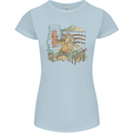 Katana Blacksmith Japanese Samurai Sword Womens Petite Cut T-Shirt Light Blue