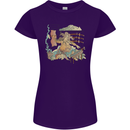 Katana Blacksmith Japanese Samurai Sword Womens Petite Cut T-Shirt Purple