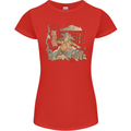 Katana Blacksmith Japanese Samurai Sword Womens Petite Cut T-Shirt Red