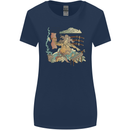 Katana Blacksmith Japanese Samurai Sword Womens Wider Cut T-Shirt Navy Blue
