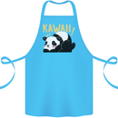 Kawaii Panda Bear Cute Cotton Apron 100% Organic Turquoise
