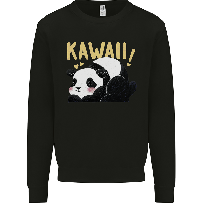 Kawaii Panda Bear Cute Kids Sweatshirt Jumper Black