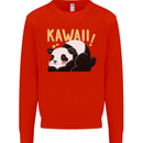 Kawaii Panda Bear Cute Kids Sweatshirt Jumper Bright Red