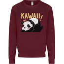 Kawaii Panda Bear Cute Kids Sweatshirt Jumper Maroon