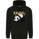 Kawaii Panda Bear Cute Mens 80% Cotton Hoodie Black