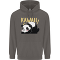 Kawaii Panda Bear Cute Mens 80% Cotton Hoodie Charcoal