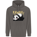 Kawaii Panda Bear Cute Mens 80% Cotton Hoodie Charcoal